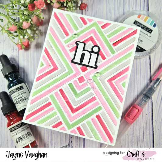 Watercolour die cut background - April challenge theme