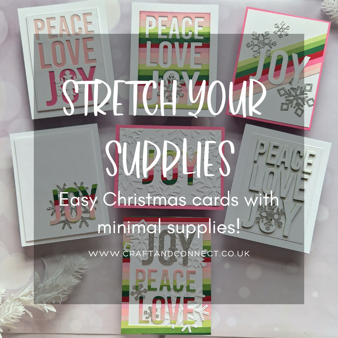 Easy Christmas cards with minimal supplies: 5 supplies, 7 cards!